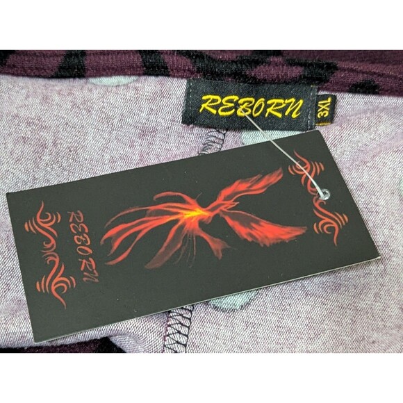 NWT Reborn Tunic Dress Plus 3x Maroon Black Damask Boho Stretchy Flounce Sleeves - Picture 11 of 14